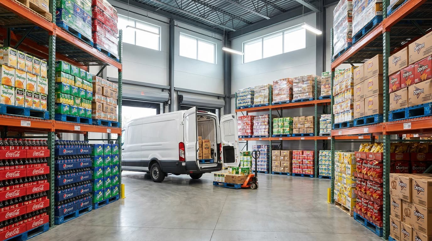 Entrepot Limiria Distri Borgo avec camion de livraison